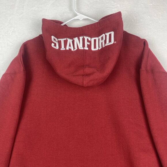Stanford Cardinals Zip Sweater Mens 2XL XXL Red Pockets Hooded Sweatshirt NCAA - Picture 4 of 8